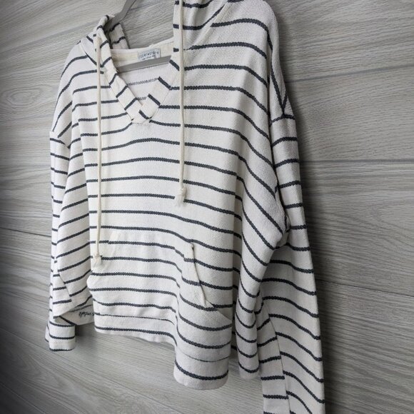 Paper Crane Cropped Striped Hoodie - Picture 3 of 5